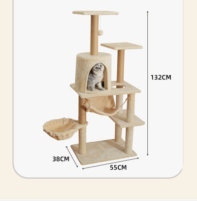 Combo de Árbol Rascador Grande con Cama para Gatos de Uso Doméstico - Image 15