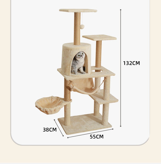 Combo de Árbol Rascador Grande con Cama para Gatos de Uso Doméstico - Image 15