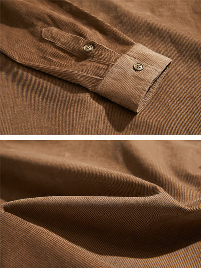 Camisa Casual de Pana para Hombre con Manga Larga - Image 12