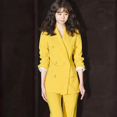 Traje Ejecutivo Amarillo Dos Piezas para Mujer - Image 9