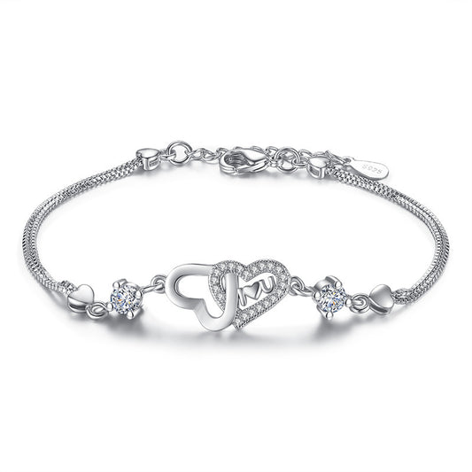 Pulsera de Corazón en Plata 925 con Circonitas