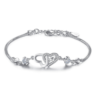 Pulsera de Corazón en Plata 925 con Circonitas