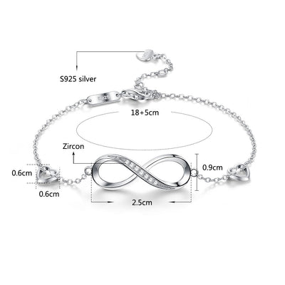 Pulsera de Plata Esterlina 925 con Símbolo de Infinito '8' para Mujer - Image 4