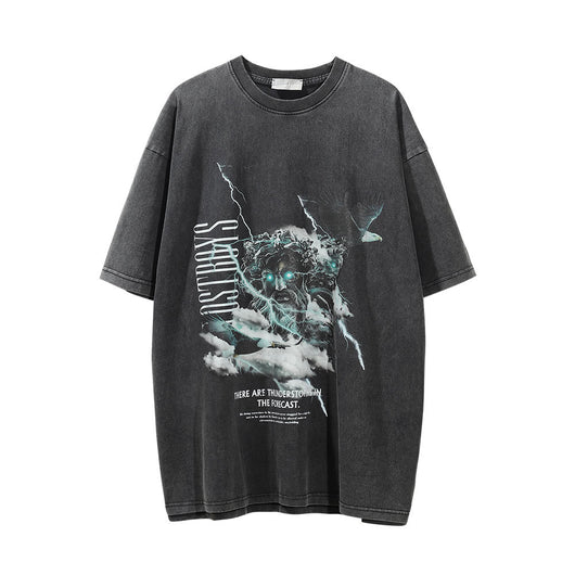 Camiseta Hombre Estampado Diablo Lavado Vintage