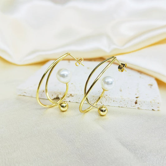 Aretes de Acero Inoxidable Estilo Francés Minimalista