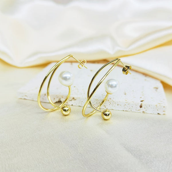 Aretes de Acero Inoxidable Estilo Francés Minimalista