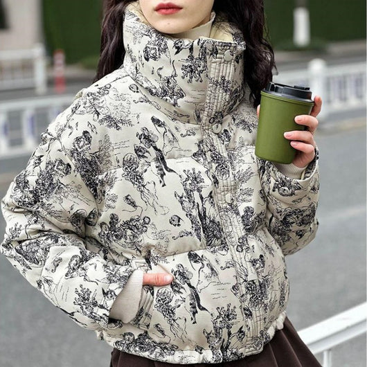 Abrigo Acolchado Suelto de Algodón para Mujer - Estilo Casual - Image 4