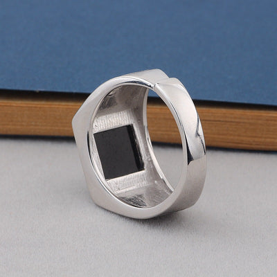 Anillo de Plata Esterlina con Ágata Negra - Diseño Artesanal Unisex - Image 10