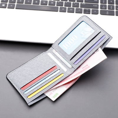 Billetera Horizontal de Lona y Cuero con Clips Múltiples para Hombre - Image 5
