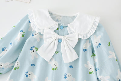 Vestido Enterizo Azul con Mangas Largas para Niñas - Image 22