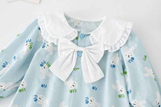 Vestido Enterizo Azul con Mangas Largas para Niñas - Image 22