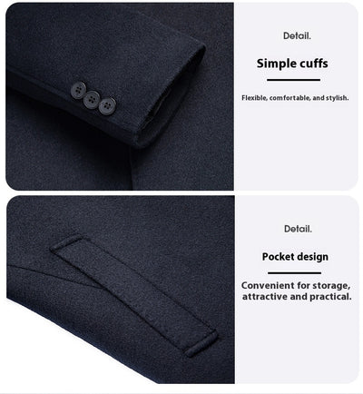 Abrigo de Lana Reversible con Solapa para Hombre Maduro - Image 7