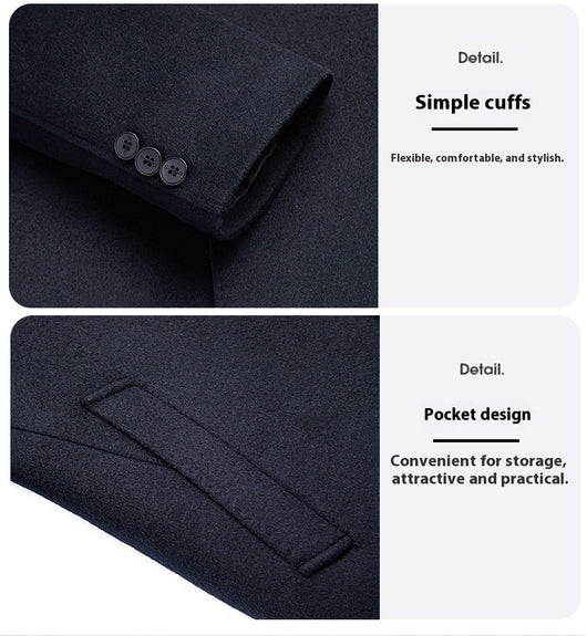 Abrigo de Lana Reversible con Solapa para Hombre Maduro - Image 7