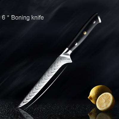 Juego de Cuchillos Damasco para Filetear con Patrón de Espina de Pescado - Image 7