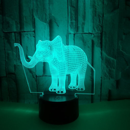 Lámpara de Escritorio LED Elefante 3D con 7 Colores y Control Táctil USB - Image 4