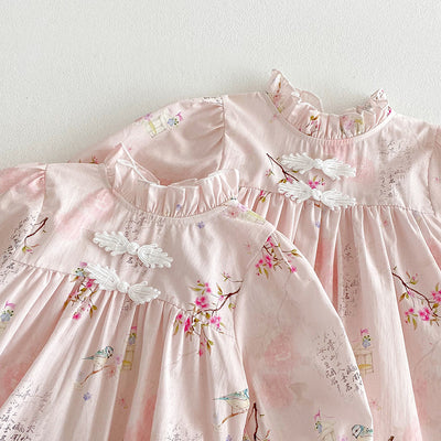 Enterizo Manga Larga para Bebé Niña Estilo Retro Tang - Image 13