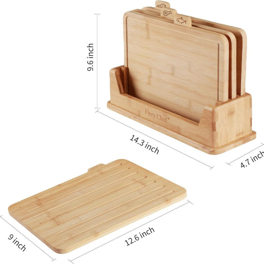 Juego de 4 Tablas para Cortar Frutas y Verduras con Soporte - Image 5