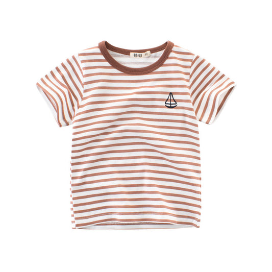 Playera Infantil de Algodón con Rayas para Niños