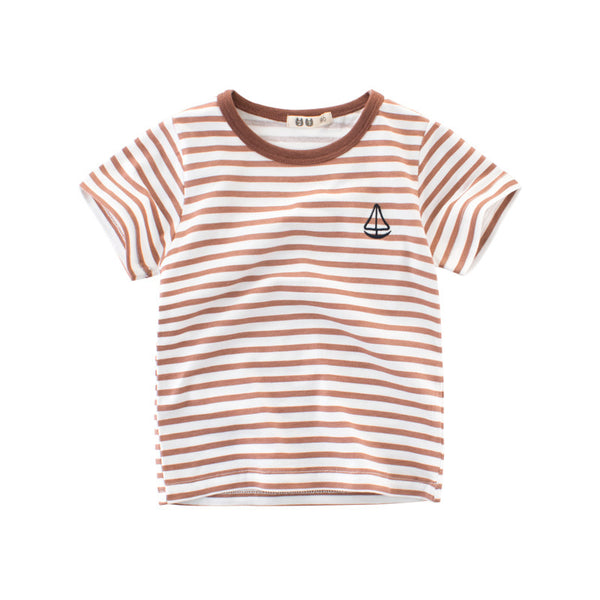 Playera Infantil de Algodón con Rayas para Niños