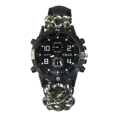 Reloj de Supervivencia Táctica AK17 con Brújula Multifunción y Cuerda Paracord Tejida - Image 8