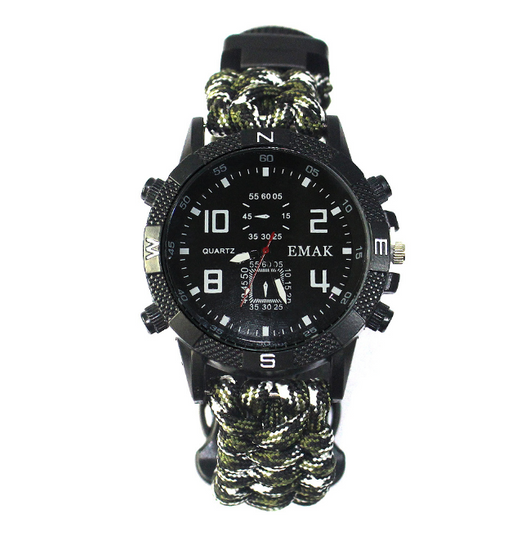 Reloj de Supervivencia Táctica AK17 con Brújula Multifunción y Cuerda Paracord Tejida - Image 8