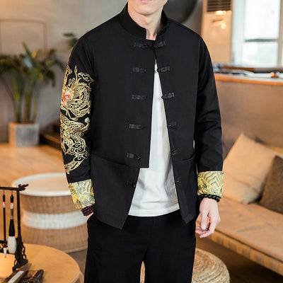 Chaqueta Hanfu Buddha Estilo Chino Retro para Hombre - Image 26