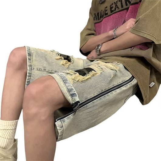 Shorts Vaquero Camuflado Rasgado para Hombre - Estilo Verano - Image 10