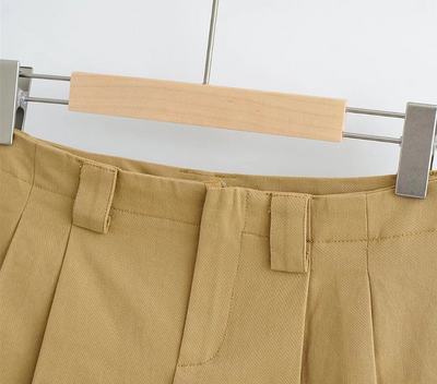 Falda Plisada Estilo Workwear Cintura Baja Efecto Dos Piezas - Image 13