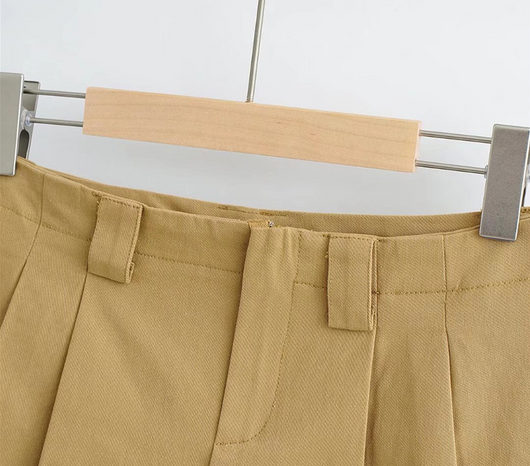 Falda Plisada Estilo Workwear Cintura Baja Efecto Dos Piezas - Image 13