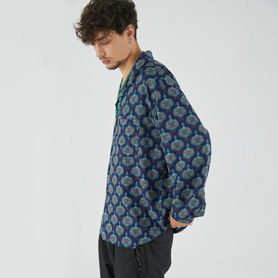 Camisa Retro Morphed Flor de Marañón Cuello Cubano para Hombre - Image 5