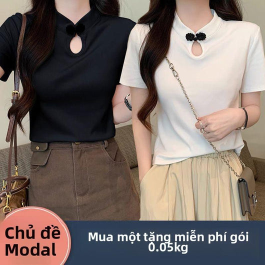 Camiseta de Estilo Chino con Botones de Rana - Manga Corta Verano - Image 10
