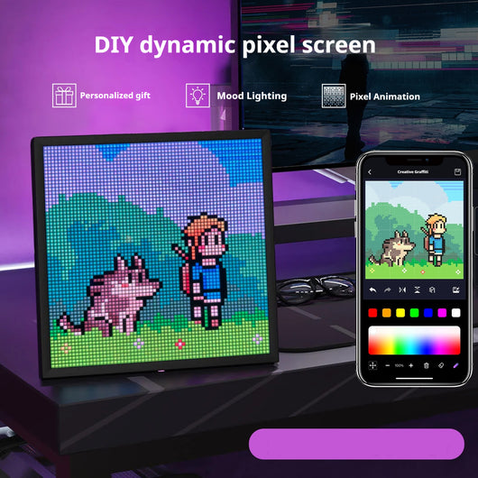 Marco de Fotos LED Bluetooth con Pantalla Pixel Personalizable