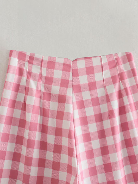 Pantalón Cuadrillé Cintura Alta para Mujer - Estilo Casual y Moderno - Image 9
