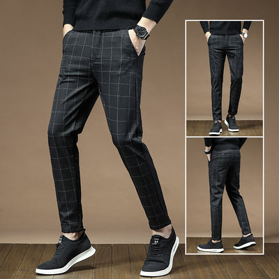 Pantalones de Vestir Cuadros Negros para Hombre - Image 4