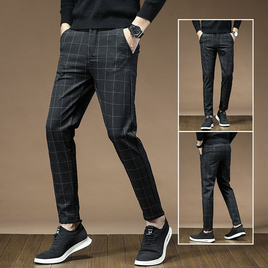 Pantalones de Vestir Cuadros Negros para Hombre - Image 4