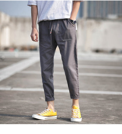 Pantalones Capri Casual de Algodón para Hombre en Colores Sólidos - Image 10