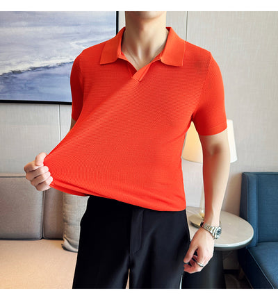 Polo Casual Transpirable con Cuello en V para Hombre - Image 10