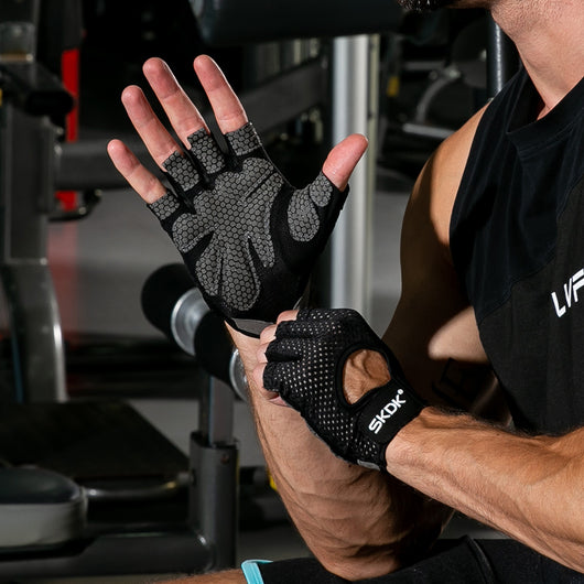 Guantes de Fitness de Medio Dedo Absorbentes de Sudor Antideslizantes - Image 4