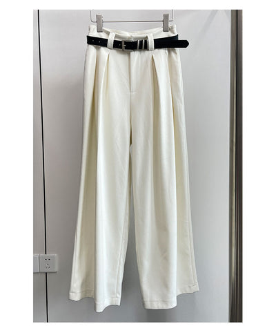 Pantalones Casuales Blancos de Cintura Alta Corte Recto para Mujer - Image 12