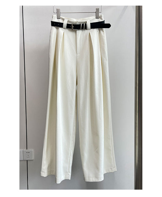 Pantalones Casuales Blancos de Cintura Alta Corte Recto para Mujer - Image 12