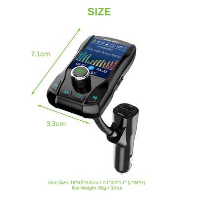 Transmisor FM Bluetooth para Auto con Pantalla a Color Compatible con Apple - Image 10