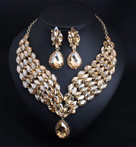 Juego de Collar y Aretes de Cristal Africano - Image 2