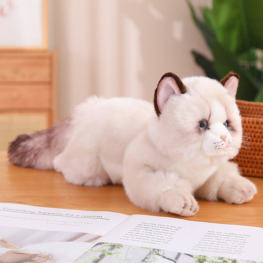 Gato de Peluche Realista Acostado - Muñeco Suave para Abrazo - Image 11