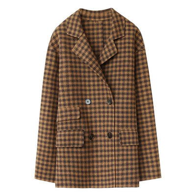 Abrigo de Cashmira Reversible con Cuadros Británicos para Mujer - Image 6