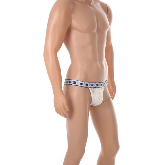 Tanga Masculino de Encaje 3D con Cadena Ajustable Transparente - Image 18