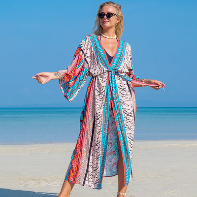 Blusa Cardigan Playero con Estampado - Falda Bikini Versátil - Image 17