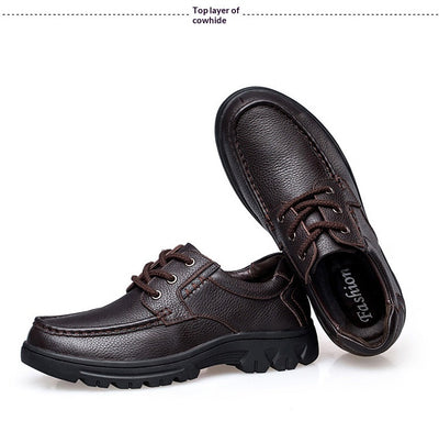 Botas de Trabajo Casual de Cuero Genuino - Zapatos Bajos con Cordones - Image 11