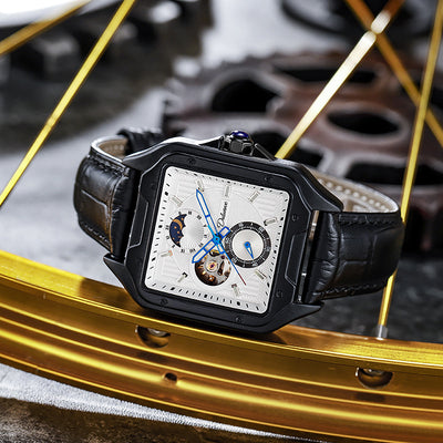 Reloj Mecánico Automático Cuadrado Impermeable con Diseño Calado para Hombre - Image 12