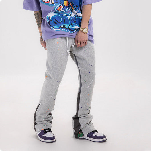 Pantalones Casuales con Costuras de Color Degradado - Image 21