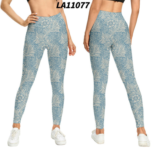 Medias de Talle Alto con Estampado Floral y Levantador de Glúteos - Image 15